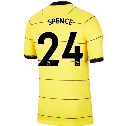 Homme Football Maillot Drew Spence #24 Jaune Tenues Extérieur 2021/22 T-Shirt