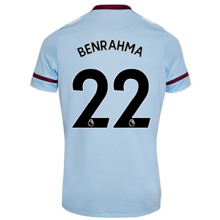 Homme Football Maillot Said Benrahma #22 Bleu Ciel Tenues Extérieur 2021/22 T-Shirt