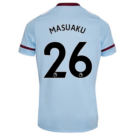 Homme Football Maillot Arthur Masuaku #26 Bleu Ciel Tenues Extérieur 2021/22 T-Shirt
