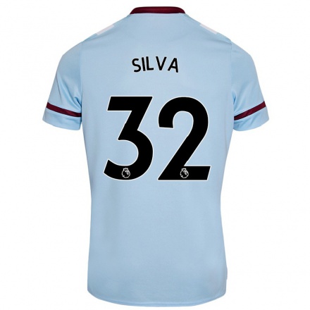 Homme Football Maillot Xande Silva #32 Bleu Ciel Tenues Extérieur 2021/22 T-Shirt