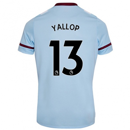 Homme Football Maillot Tameka Yallop #13 Bleu Ciel Tenues Extérieur 2021/22 T-Shirt