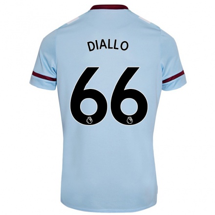 Homme Football Maillot Amadou Diallo #66 Bleu Ciel Tenues Extérieur 2021/22 T-Shirt