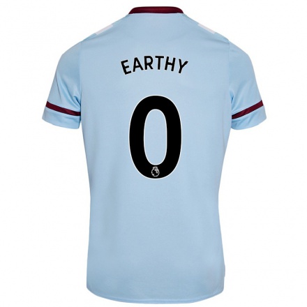 Homme Football Maillot George Earthy #0 Bleu Ciel Tenues Extérieur 2021/22 T-Shirt