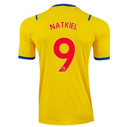 Homme Football Maillot Kate Natkiel #9 Jaune Tenues Extérieur 2021/22 T-Shirt