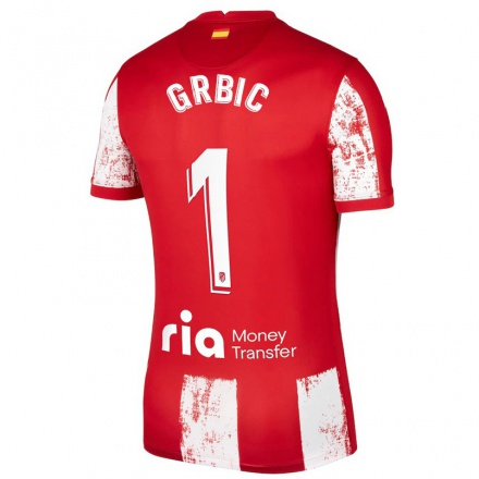 Homme Football Maillot Ivo Grbic #1 Rouge Blanc Tenues Domicile 2021/22 T-shirt