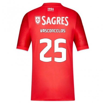 Homme Football Maillot Jassie Vasconcelos #25 Rouge Tenues Domicile 2021/22 T-shirt