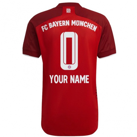 Homme Football Maillot Votre Nom #0 Rouge Foncé Tenues Domicile 2021/22 T-shirt