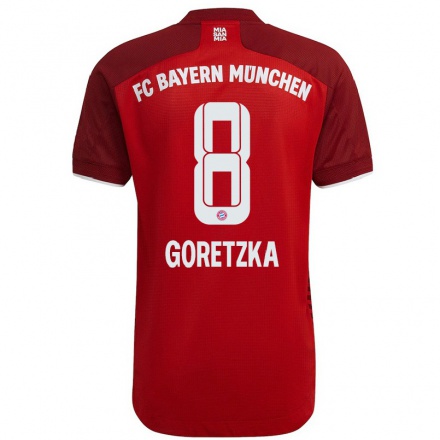 Homme Football Maillot Leon Goretzka #8 Rouge Foncé Tenues Domicile 2021/22 T-Shirt