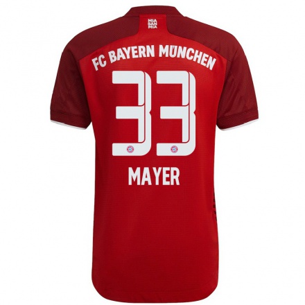 Homme Football Maillot Jakob Mayer #33 Rouge Foncé Tenues Domicile 2021/22 T-shirt