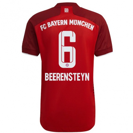 Homme Football Maillot Lineth Beerensteyn #6 Rouge Foncé Tenues Domicile 2021/22 T-Shirt