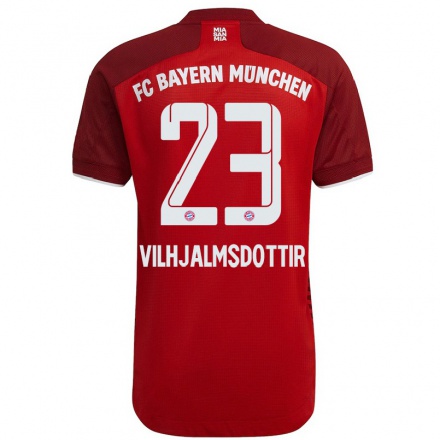 Homme Football Maillot Karolina Lea Vilhjalmsdottir #23 Rouge Foncé Tenues Domicile 2021/22 T-Shirt
