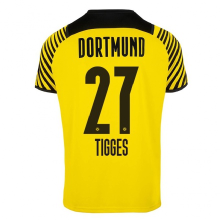 Homme Football Maillot Steffen Tigges #27 Jaune Tenues Domicile 2021/22 T-shirt