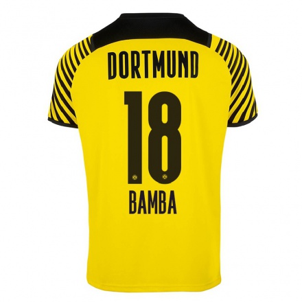 Homme Football Maillot Samuel Bamba #18 Jaune Tenues Domicile 2021/22 T-Shirt