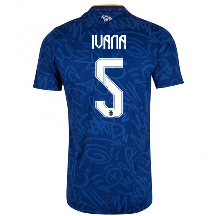 Homme Football Maillot Ivana Andres #5 Bleu Foncé Tenues Extérieur 2021/22 T-Shirt