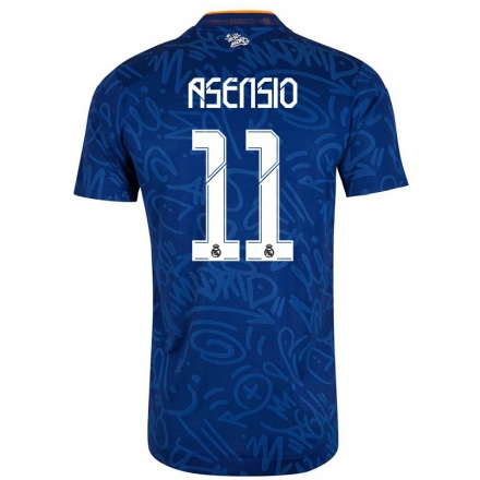 Homme Football Maillot Marco Asensio #11 Bleu Foncé Tenues Extérieur 2021/22 T-Shirt