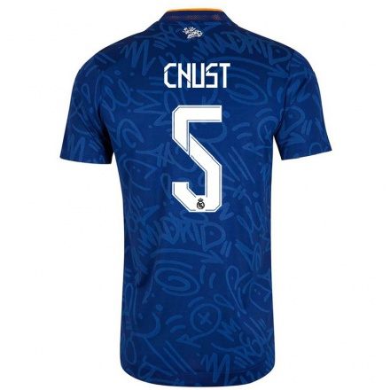 Homme Football Maillot Victor Chust #5 Bleu Foncé Tenues Extérieur 2021/22 T-Shirt