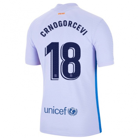 Homme Football Maillot Ana-Maria Crnogorcevic #18 Mauve Clair Tenues Extérieur 2021/22 T-Shirt