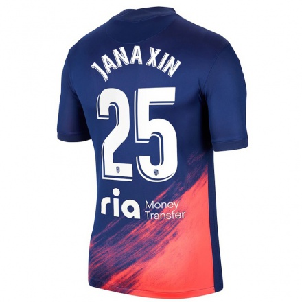 Homme Football Maillot Jana Xin #25 Bleu Foncé Orange Tenues Extérieur 2021/22 T-Shirt