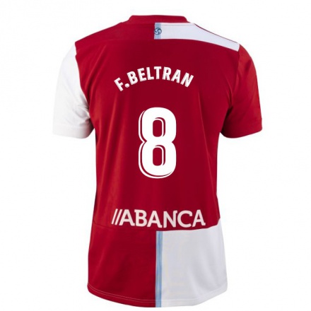 Homme Football Maillot Fran Beltran #8 Rouge Blanc Tenues Extérieur 2021/22 T-Shirt