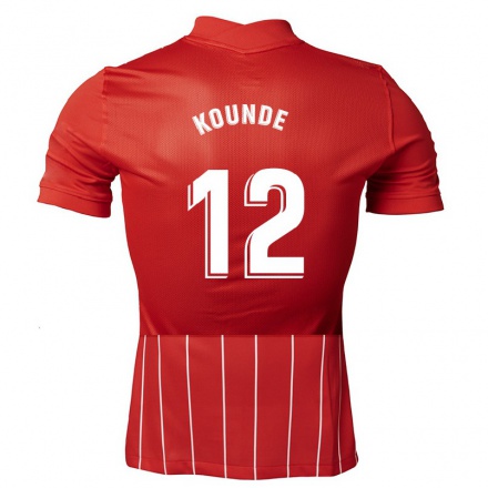 Homme Football Maillot Jules Kounde #12 Rouge Foncé Tenues Extérieur 2021/22 T-Shirt