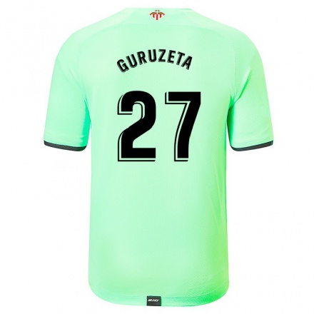 Homme Football Maillot Jon Guruzeta #27 Vert Clair Tenues Extérieur 2021/22 T-Shirt