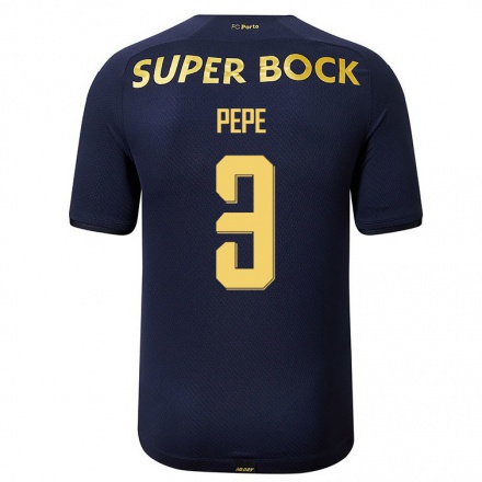 Homme Football Maillot Pepe #3 Bleu Marin Tenues Extérieur 2021/22 T-Shirt