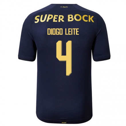 Homme Football Maillot Diogo Leite #4 Bleu Marin Tenues Extérieur 2021/22 T-Shirt