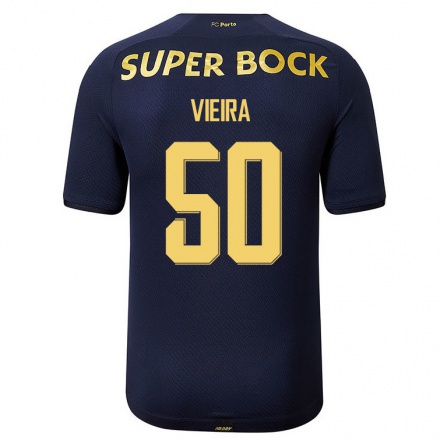 Homme Football Maillot Fabio Vieira #50 Bleu Marin Tenues Extérieur 2021/22 T-Shirt