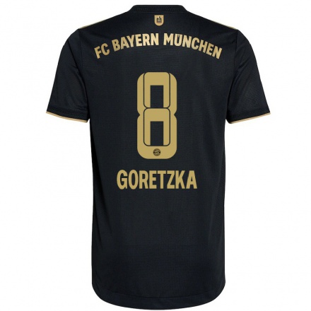 Homme Football Maillot Leon Goretzka #8 Le Noir Tenues Extérieur 2021/22 T-shirt