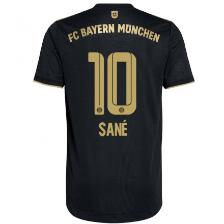 Homme Football Maillot Leroy Sane #10 Le Noir Tenues Extérieur 2021/22 T-Shirt