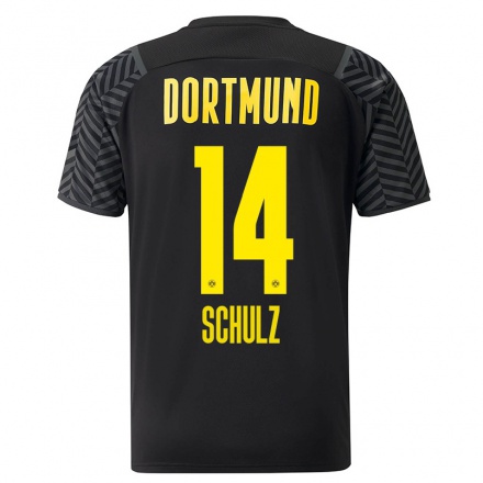 Homme Football Maillot Nico Schulz #14 Gris Noir Tenues Extérieur 2021/22 T-Shirt