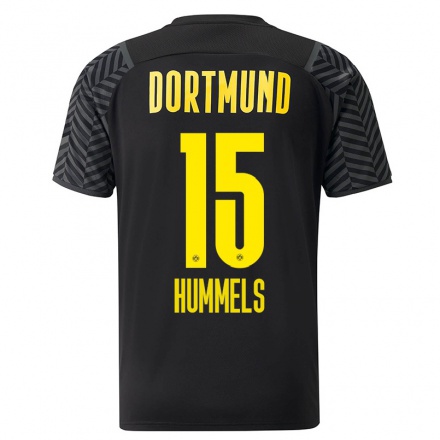 Homme Football Maillot Mats Hummels #15 Gris Noir Tenues Extérieur 2021/22 T-Shirt