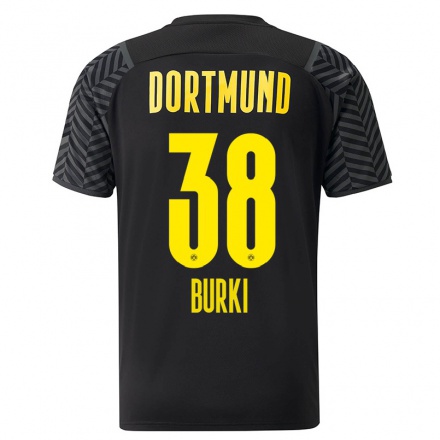 Homme Football Maillot Roman Burki #38 Gris Noir Tenues Extérieur 2021/22 T-Shirt
