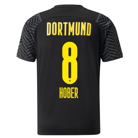 Homme Football Maillot Marco Hober #8 Gris Noir Tenues Extérieur 2021/22 T-Shirt