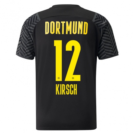 Homme Football Maillot Marian Kirsch #12 Gris Noir Tenues Extérieur 2021/22 T-Shirt