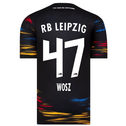 Homme Football Maillot Joscha Wosz #47 Noir Jaune Tenues Extérieur 2021/22 T-Shirt