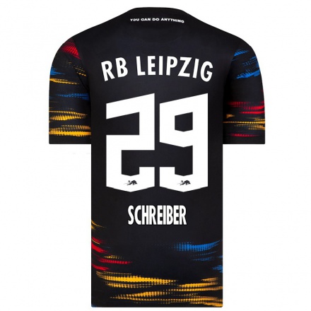Homme Football Maillot Larissa Schreiber #29 Noir Jaune Tenues Extérieur 2021/22 T-shirt