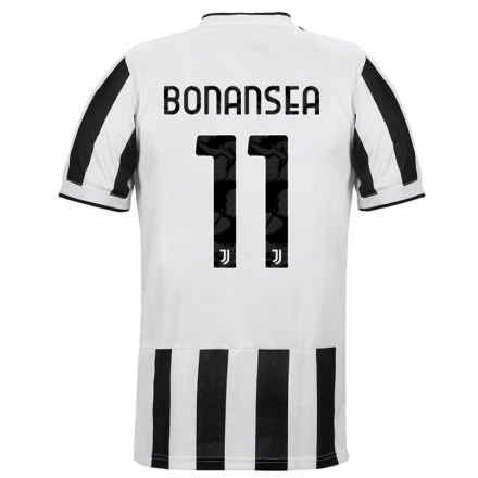 Homme Football Maillot Barbara Bonansea #11 Blanc Noir Tenues Domicile 2021/22 T-Shirt