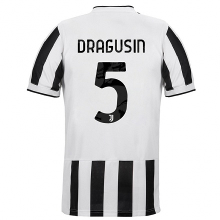 Homme Football Maillot Radu Dragusin #5 Blanc Noir Tenues Domicile 2021/22 T-shirt