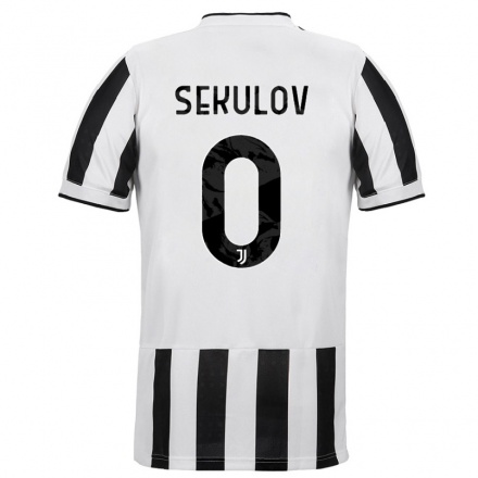 Homme Football Maillot Nikola Sekulov #0 Blanc Noir Tenues Domicile 2021/22 T-shirt