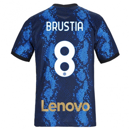 Homme Football Maillot Martina Brustia #8 Bleu Foncé Tenues Domicile 2021/22 T-Shirt