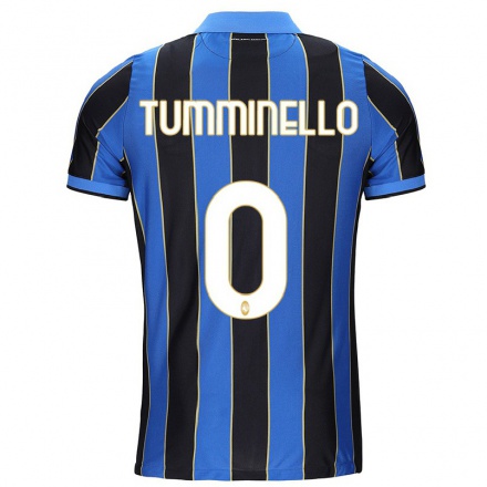 Homme Football Maillot Marco Tumminello #0 Noir Bleu Tenues Domicile 2021/22 T-Shirt