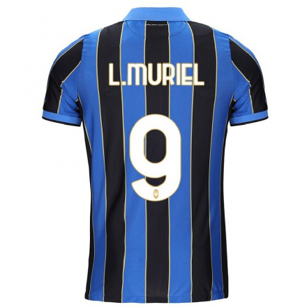 Homme Football Maillot Luis Muriel #9 Noir Bleu Tenues Domicile 2021/22 T-Shirt