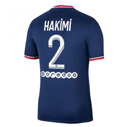 Homme Football Maillot Achraf Hakimi #2 Bleu Foncé Tenues Domicile 2021/22 T-shirt