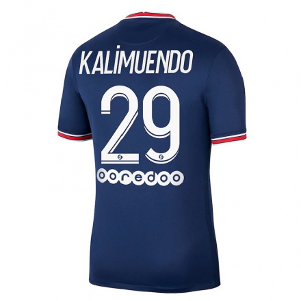 Homme Football Maillot Arnaud Kalimuendo #29 Bleu Foncé Tenues Domicile 2021/22 T-Shirt