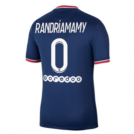 Homme Football Maillot Mathyas Randriamamy #0 Bleu Foncé Tenues Domicile 2021/22 T-Shirt