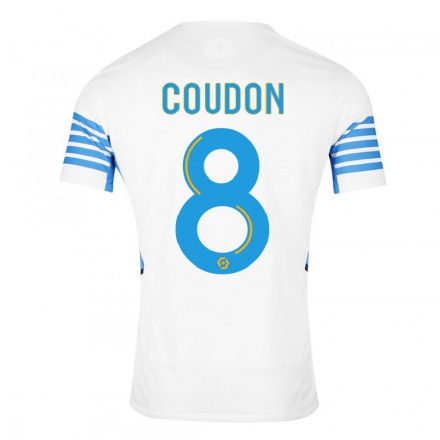 Homme Football Maillot Marine Coudon #8 Blanche Tenues Domicile 2021/22 T-Shirt