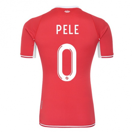 Homme Football Maillot Pele #0 Rouge Blanc Tenues Domicile 2021/22 T-shirt