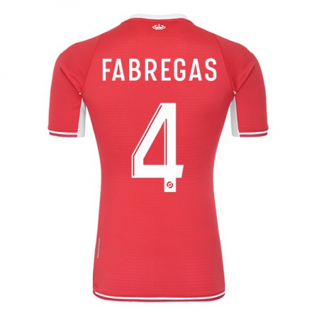 Homme Football Maillot Cesc Fabregas #4 Rouge Blanc Tenues Domicile 2021/22 T-shirt