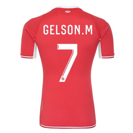 Homme Football Maillot Gelson Martins #7 Rouge Blanc Tenues Domicile 2021/22 T-shirt